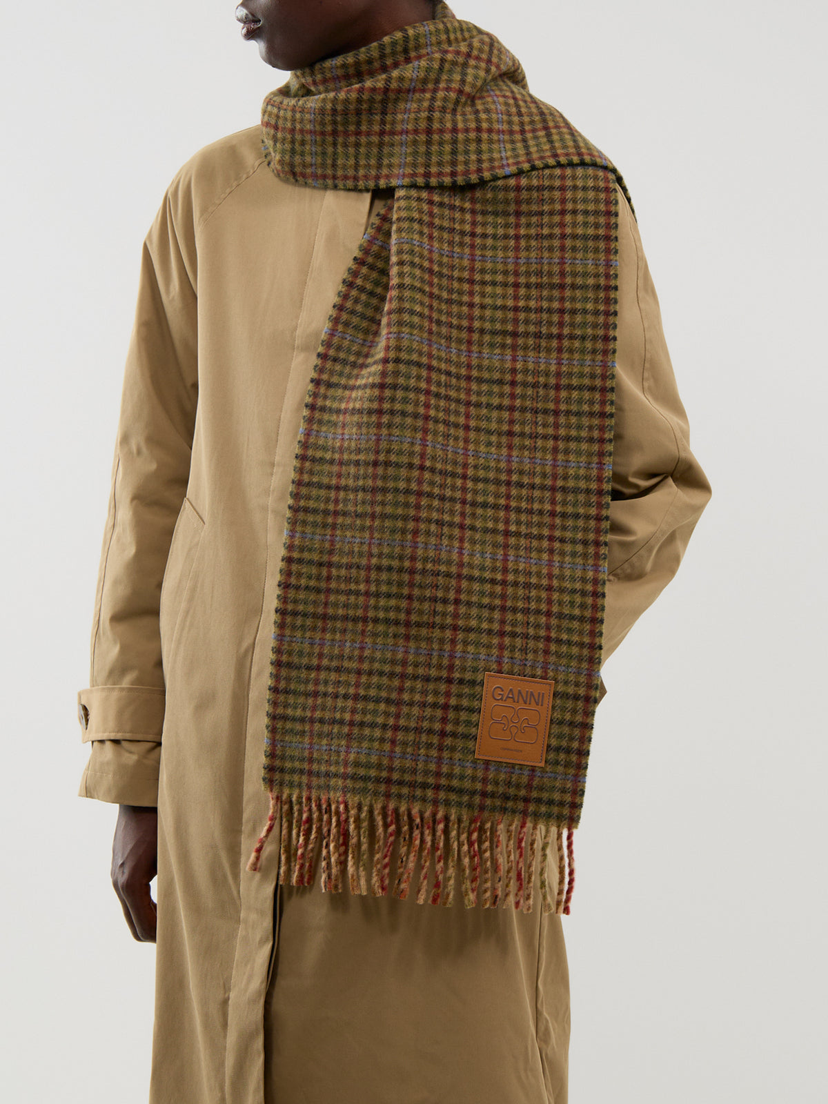 Wool Compact Mini Check Scarf