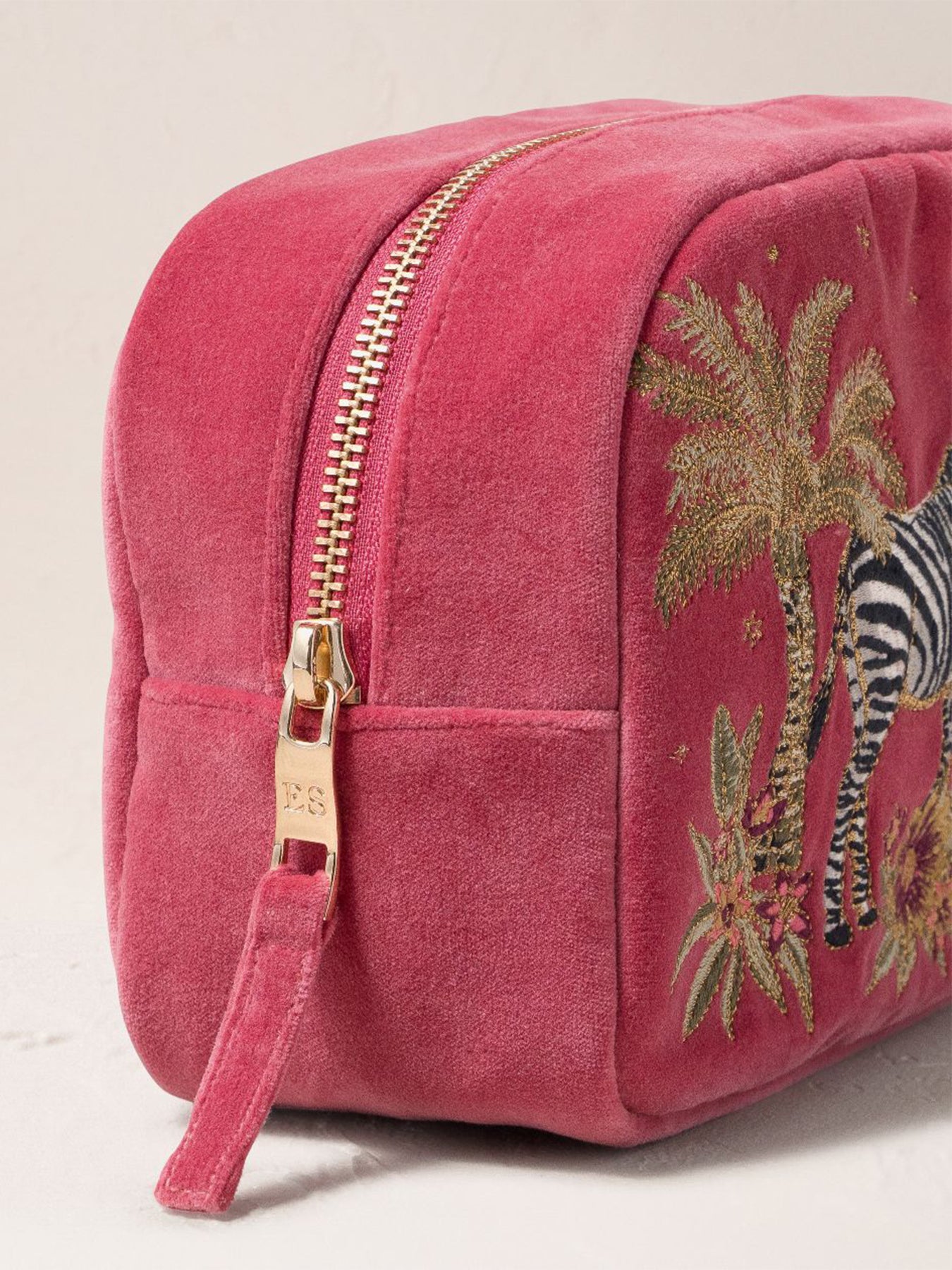 Botanical Zebra Makeup Bag Pink