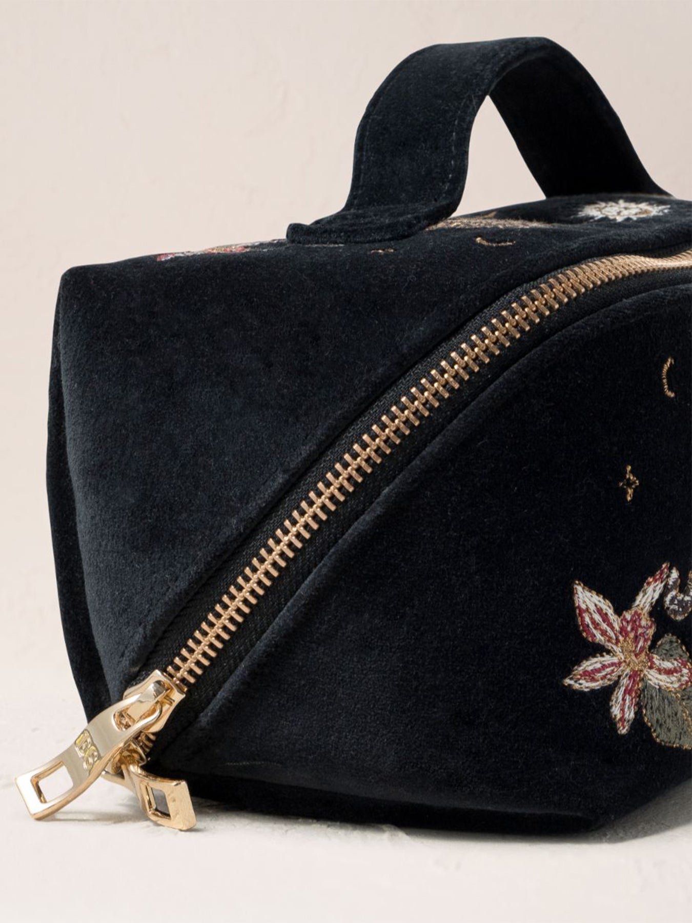 Celestial Leopard Open Flat Lay Makeup Bag Black