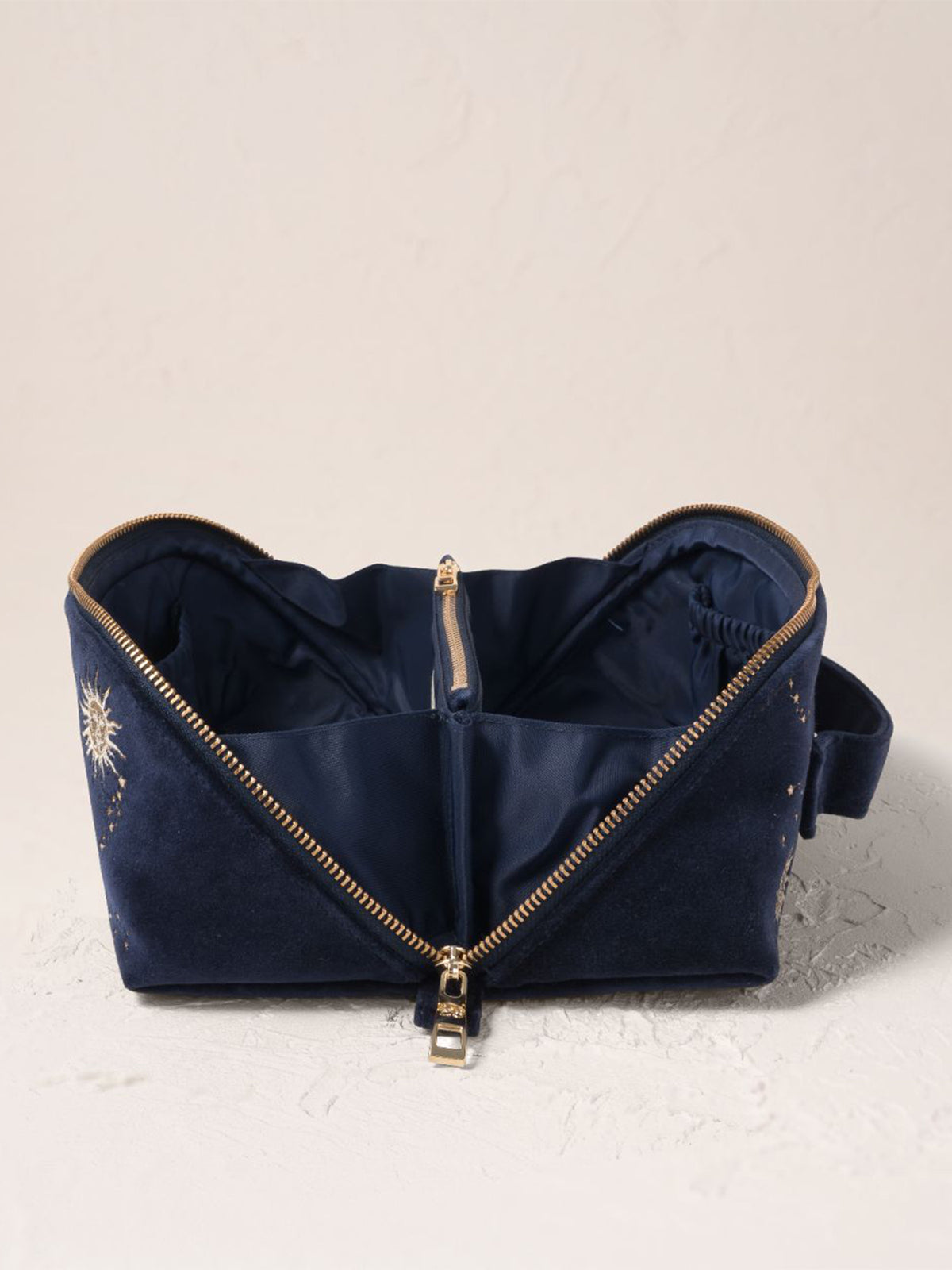 Celestial Sun & Moon Open Flat Lay Makeup Bag
