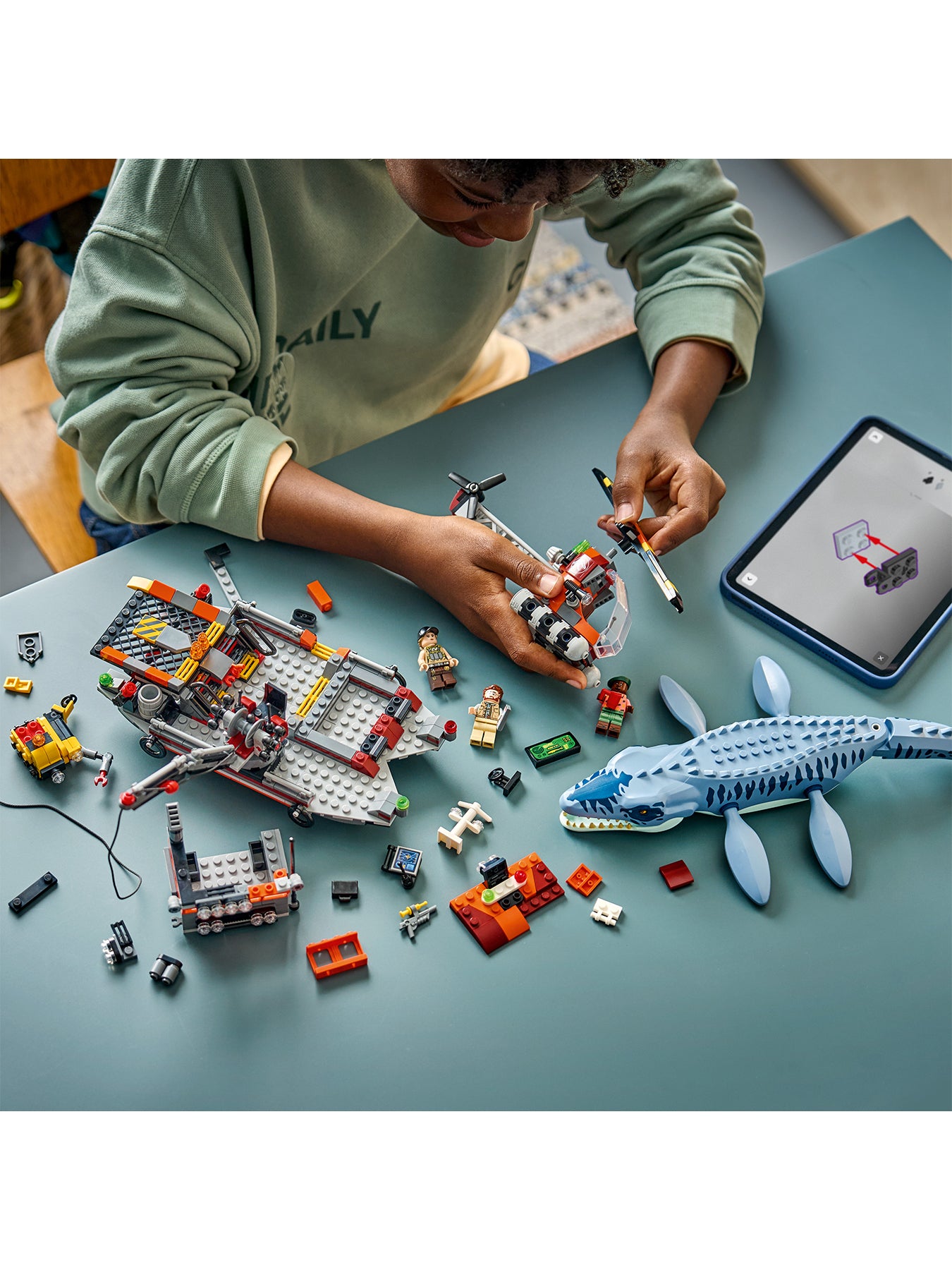 LEGO Mosasaurus Dinosaur Boat Attack