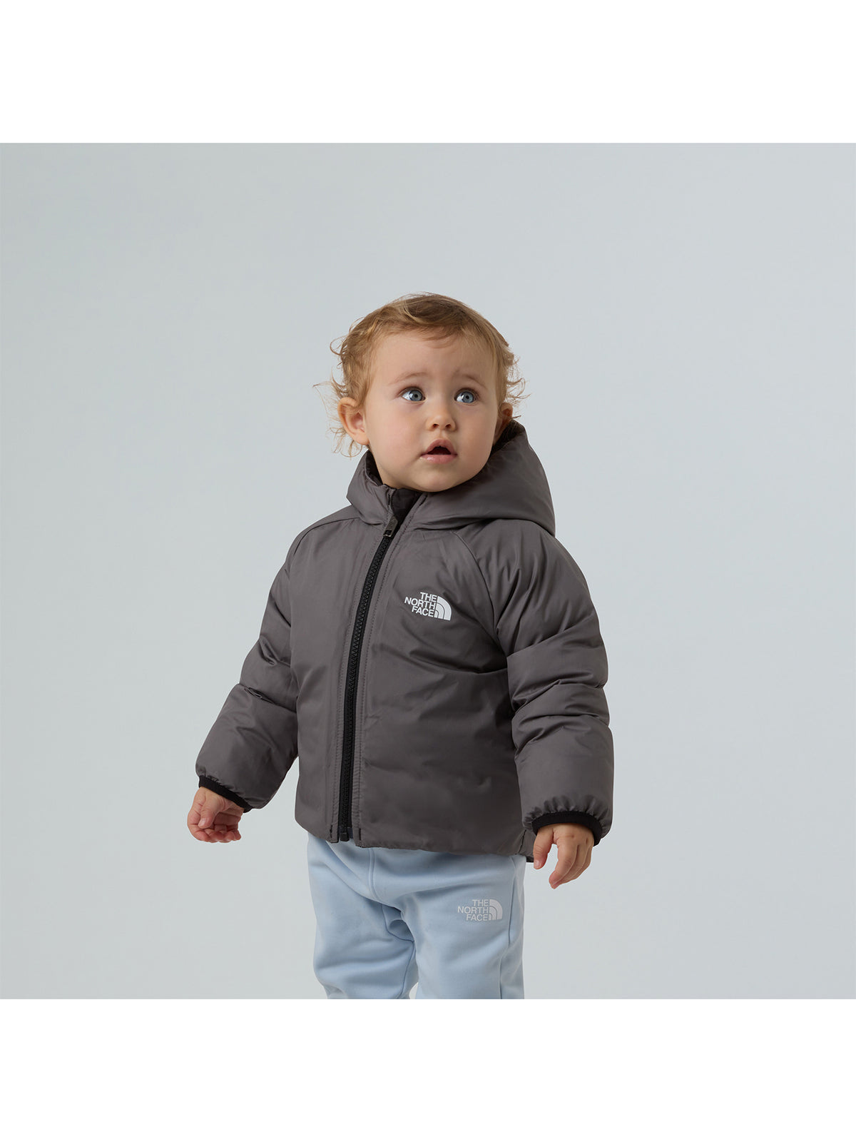 Baby Reversible Perrito Hooded Jacket - TNF Black & Smoked Pearl