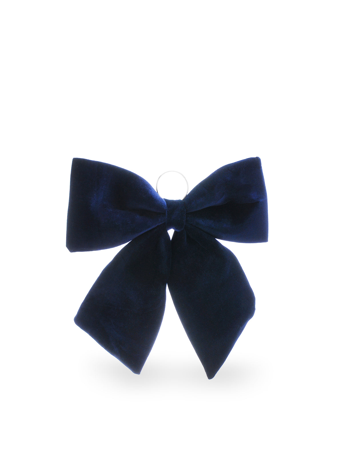 Bow Hanging Decoration 44cm - Navy & Silver