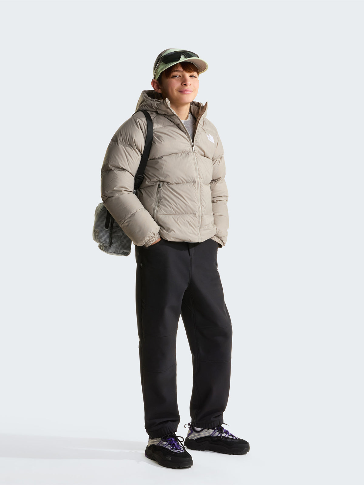 Boys' Hydrenalite Down Hooded Jacket - Stone Slab