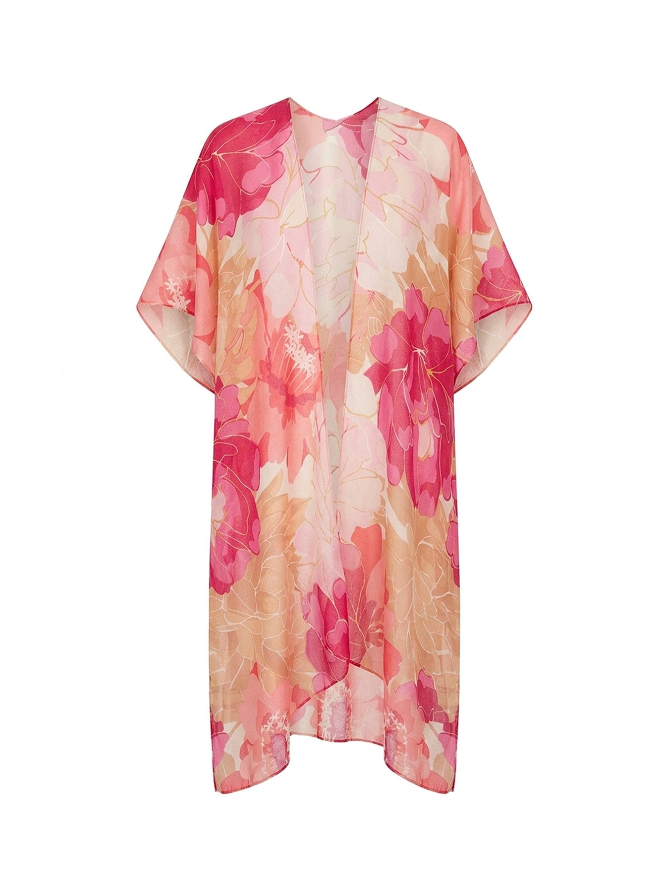 Peony Floral Kaftan Pink