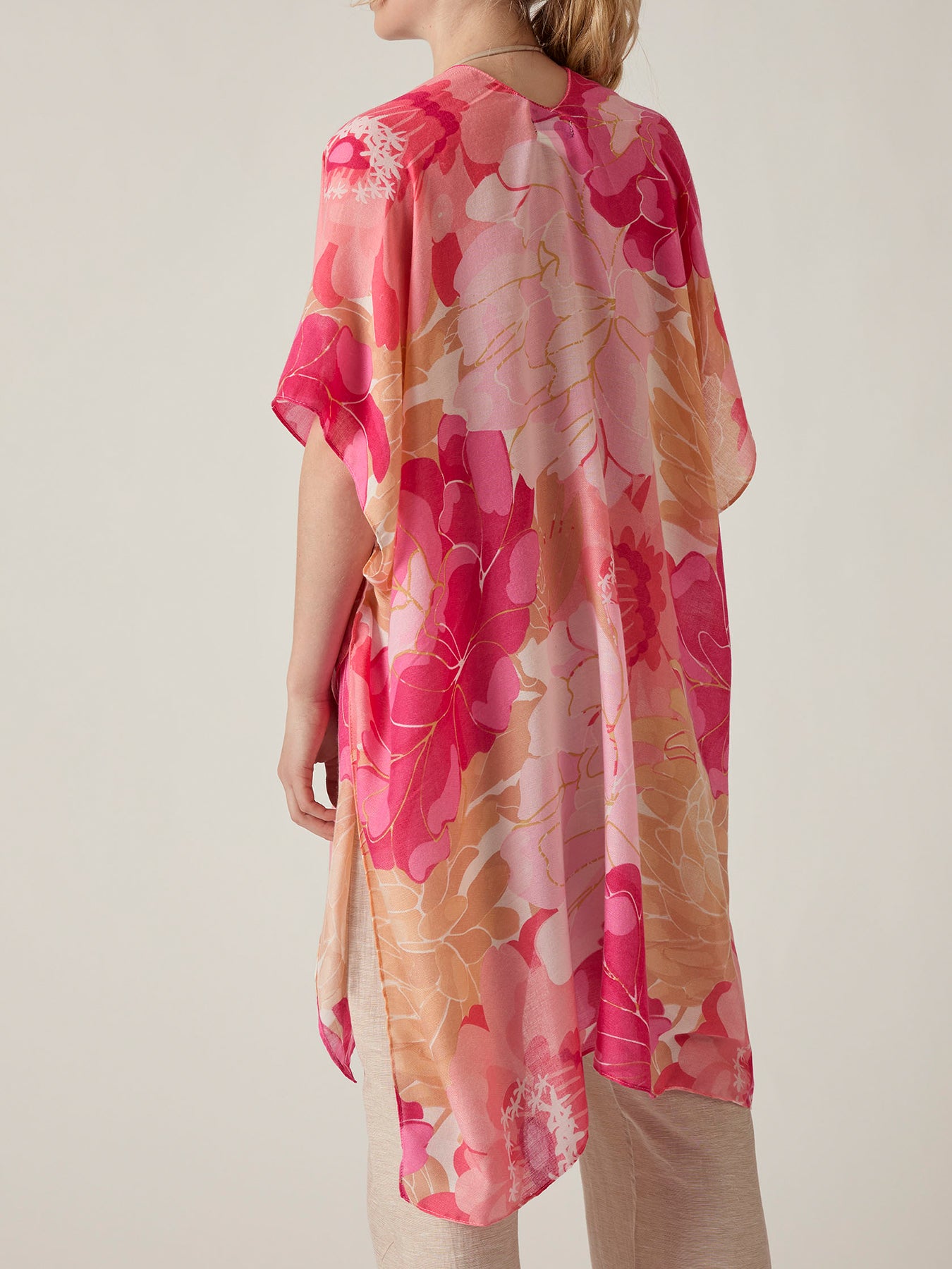 Peony Floral Kaftan Pink