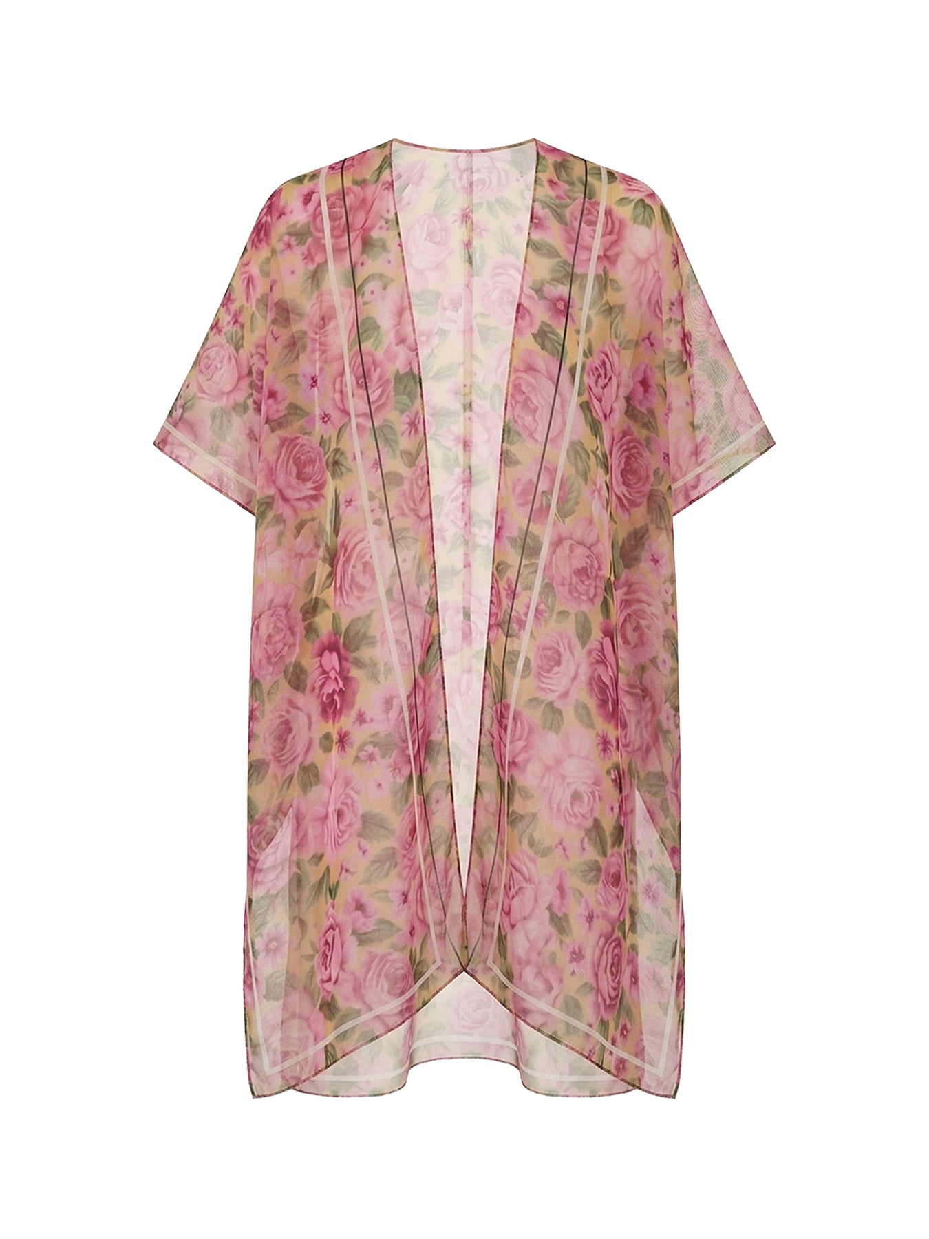 Pink Floral Rose Kaftan Pink
