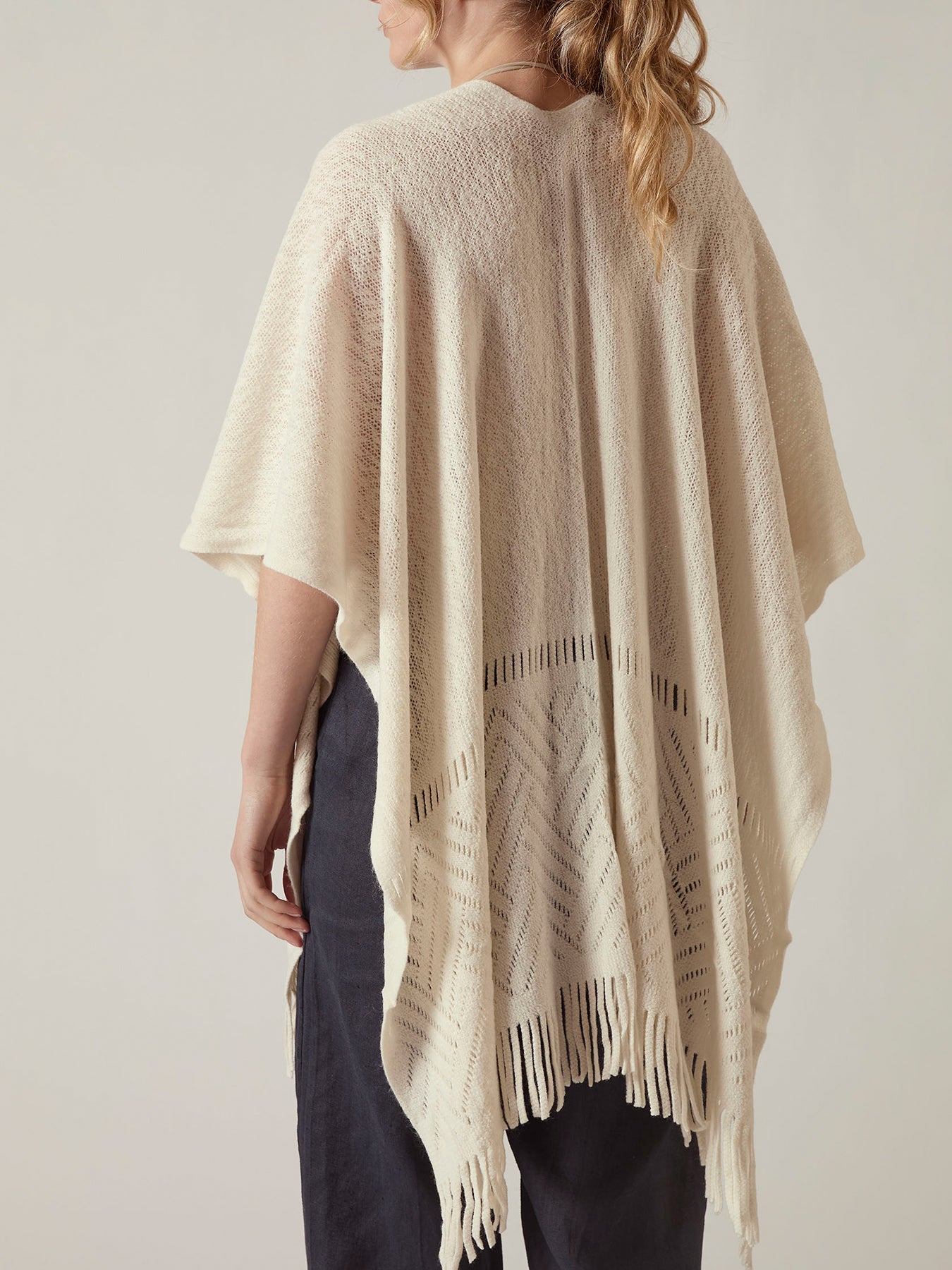Textured Knit Kaftan Cream
