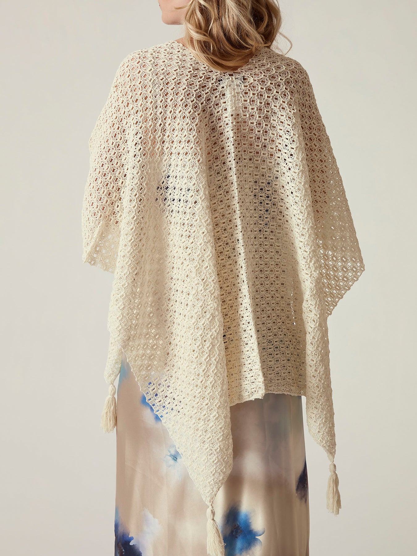 Textured Lattice Kaftan Cream