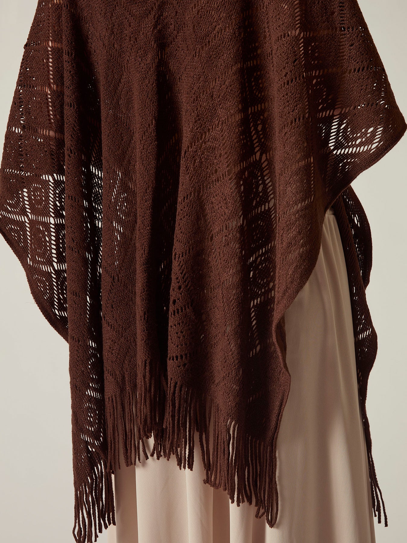 Textured Knit Kaftan Brown