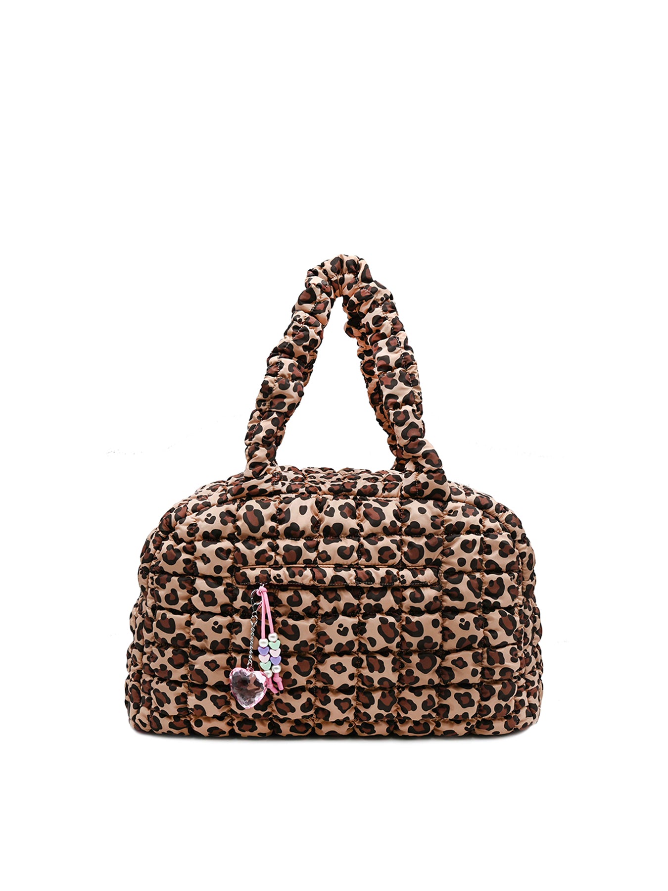 Kids' Leopard Scrunch Medium Duffle with Charm Brown