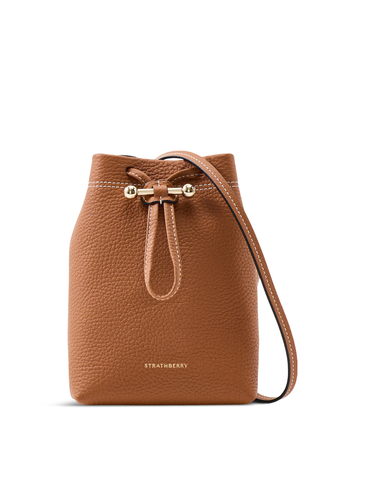 Strathberry Osette Large Leather Pouch Tan