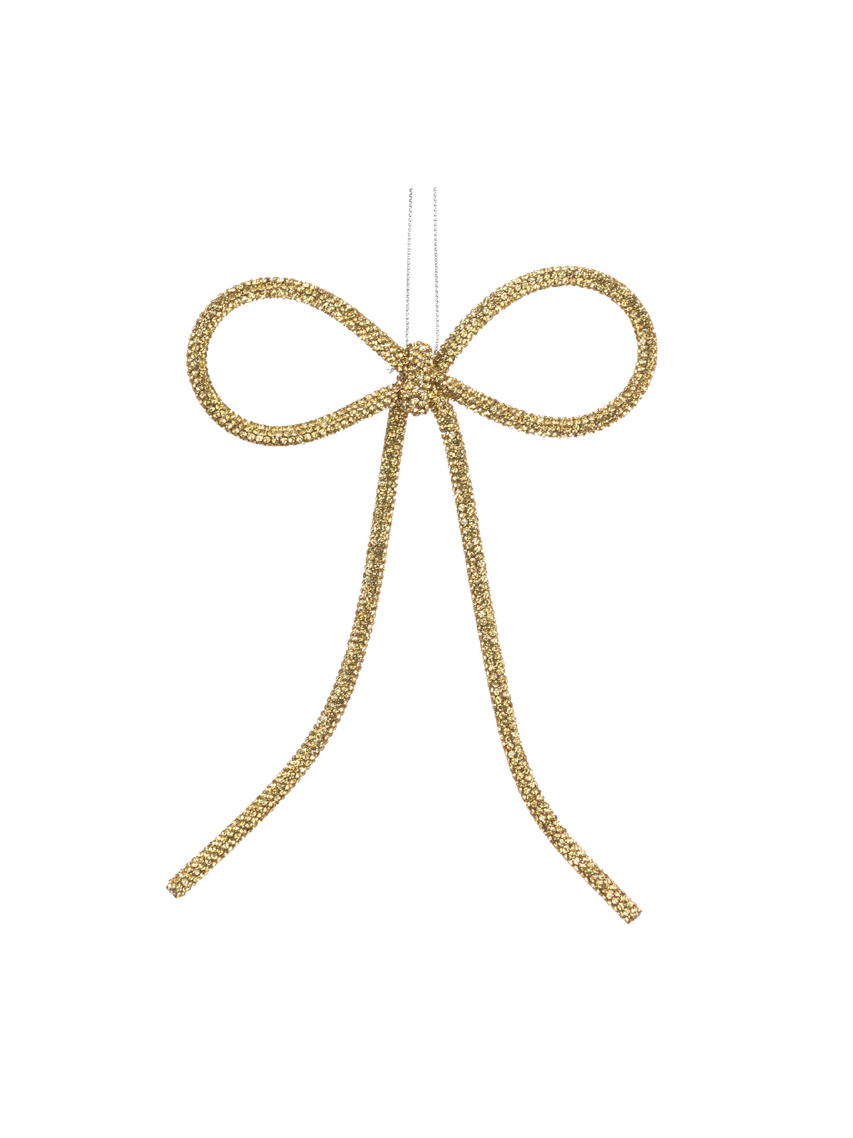 Sparkle Bow Hanging Decoration 19cm - Gold