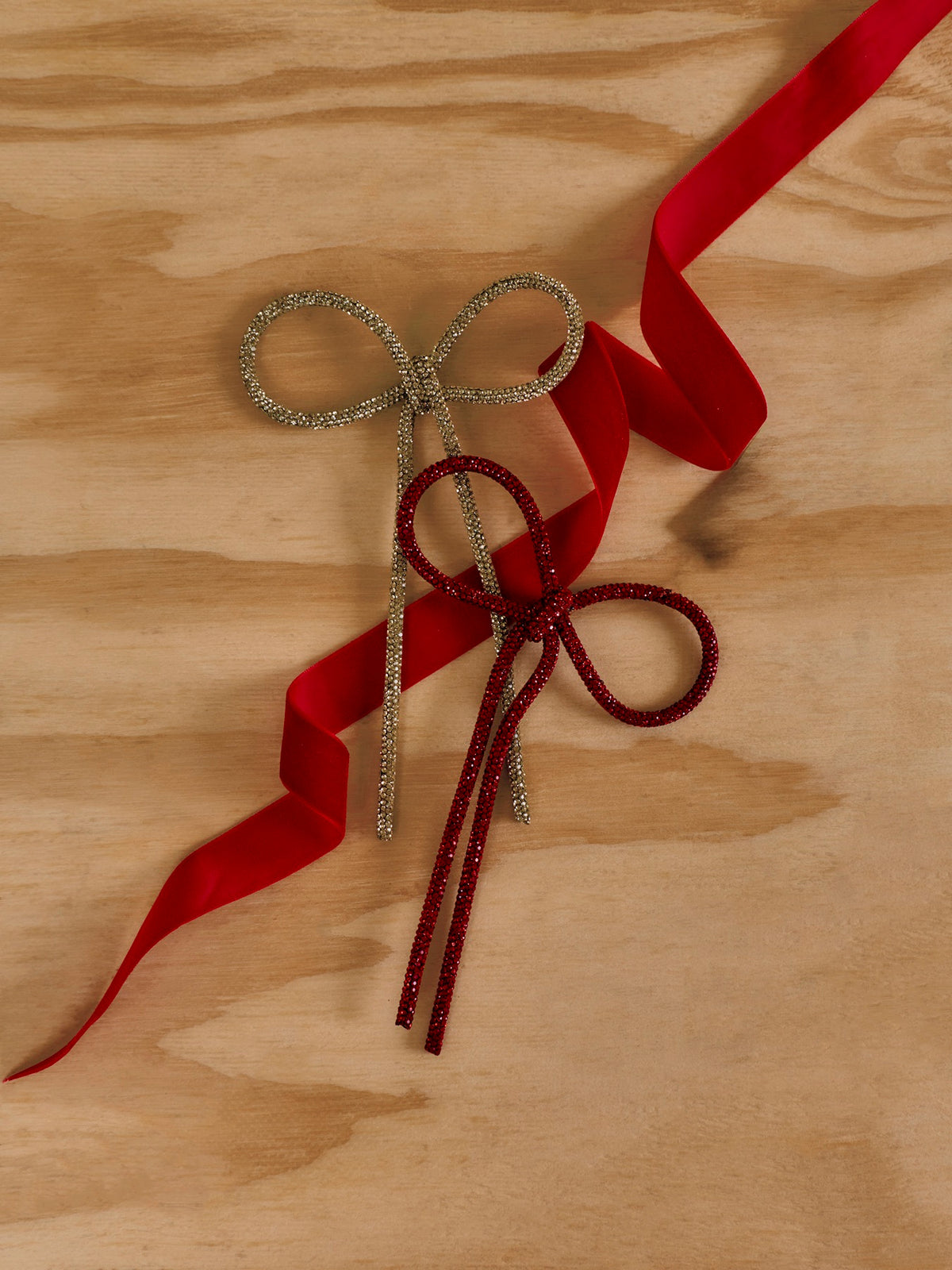 Sparkle Bow Hanging Decoration 19cm - Gold