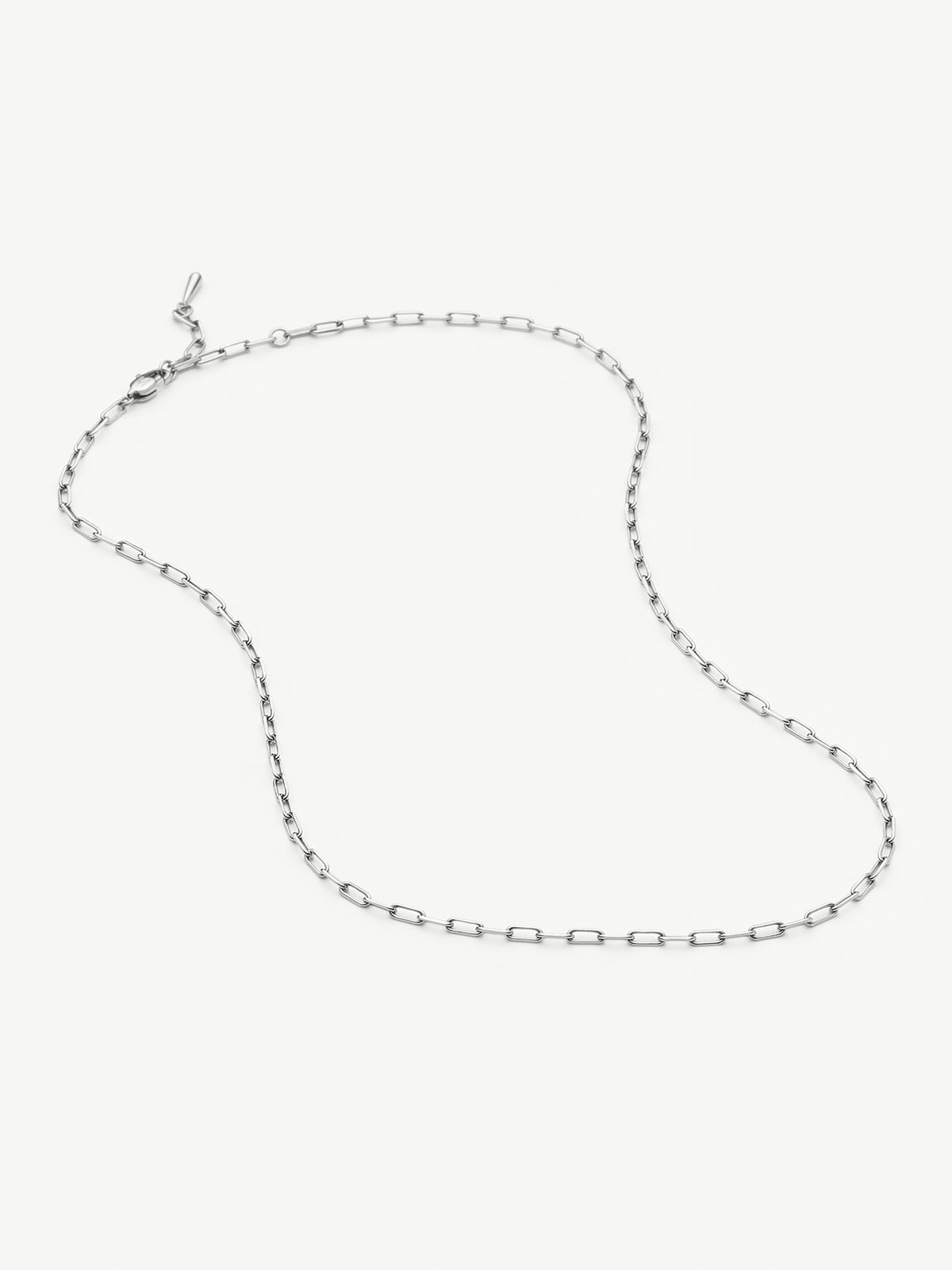 Platinum PVD-Plated Mini Paperclip Chain Necklace