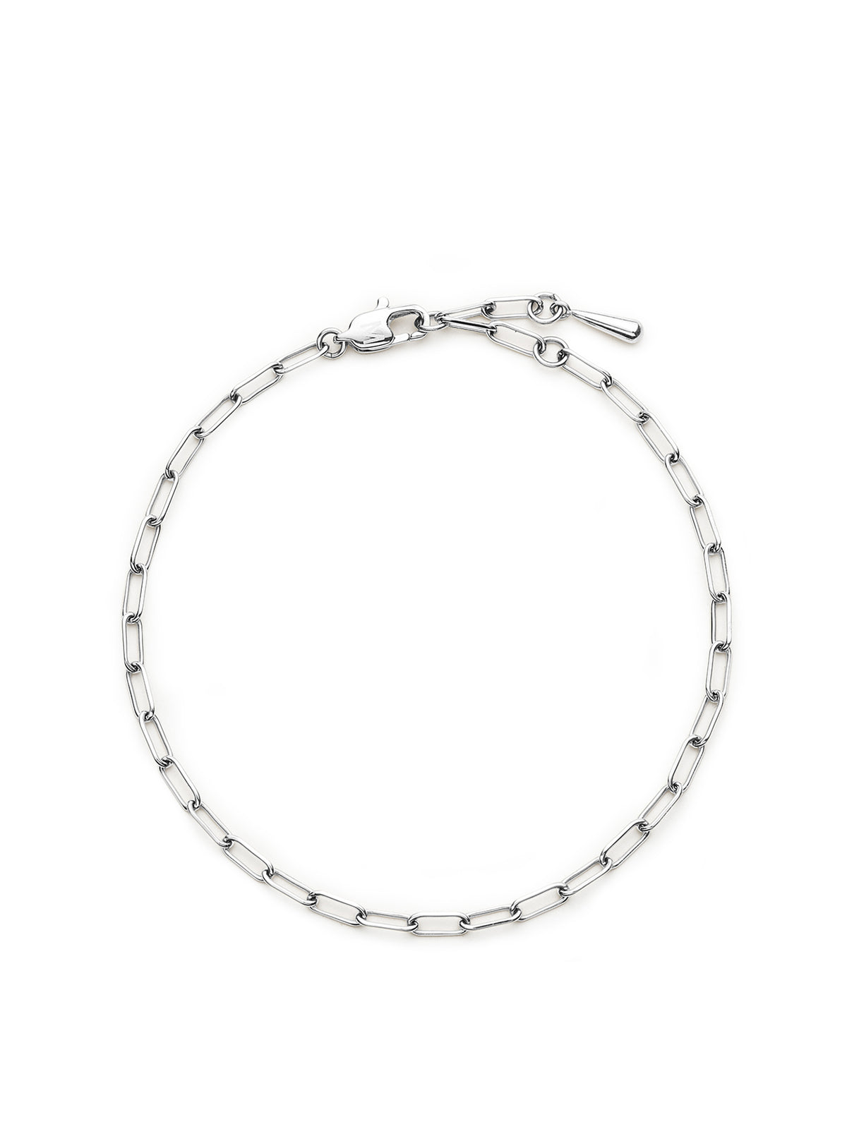 Platinum PVD-Plated Mini Paperclip Chain Bracelet