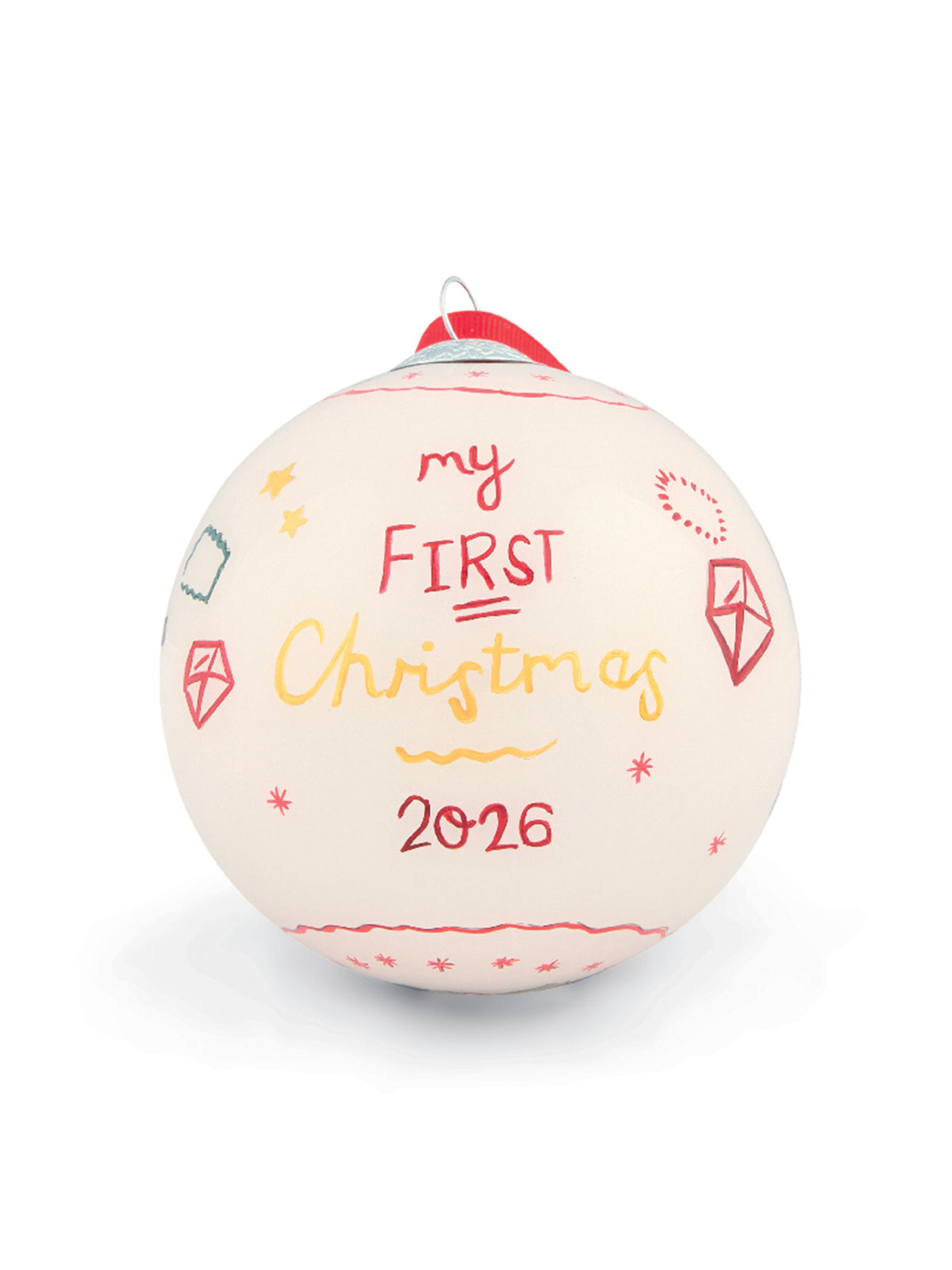 Glass Christmas Bauble 2026 – White