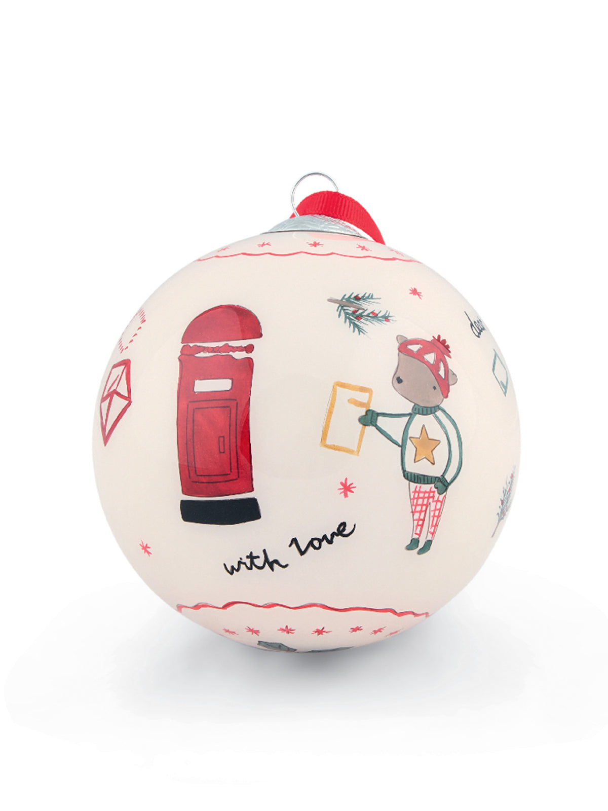 Glass Christmas Bauble 2026 – White
