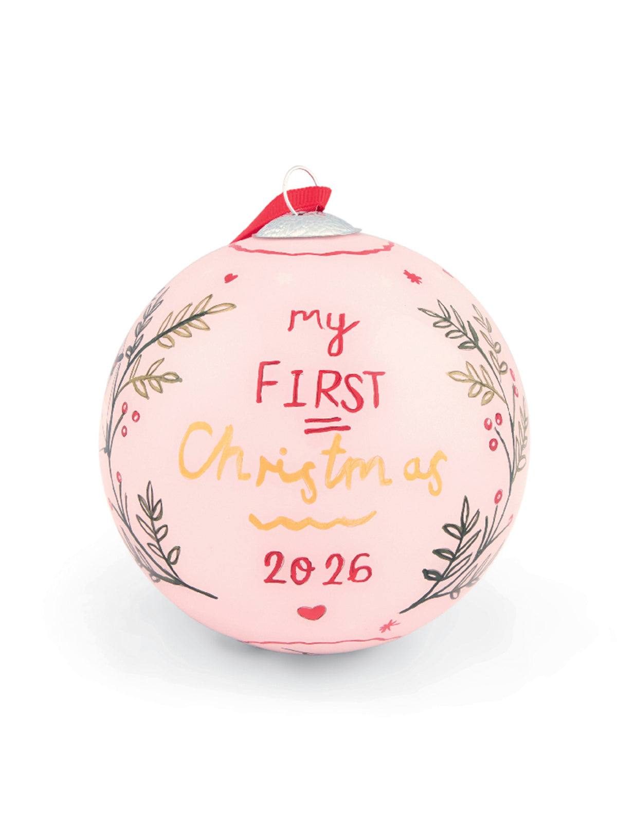 Glass Christmas Bauble 2026 – Pink