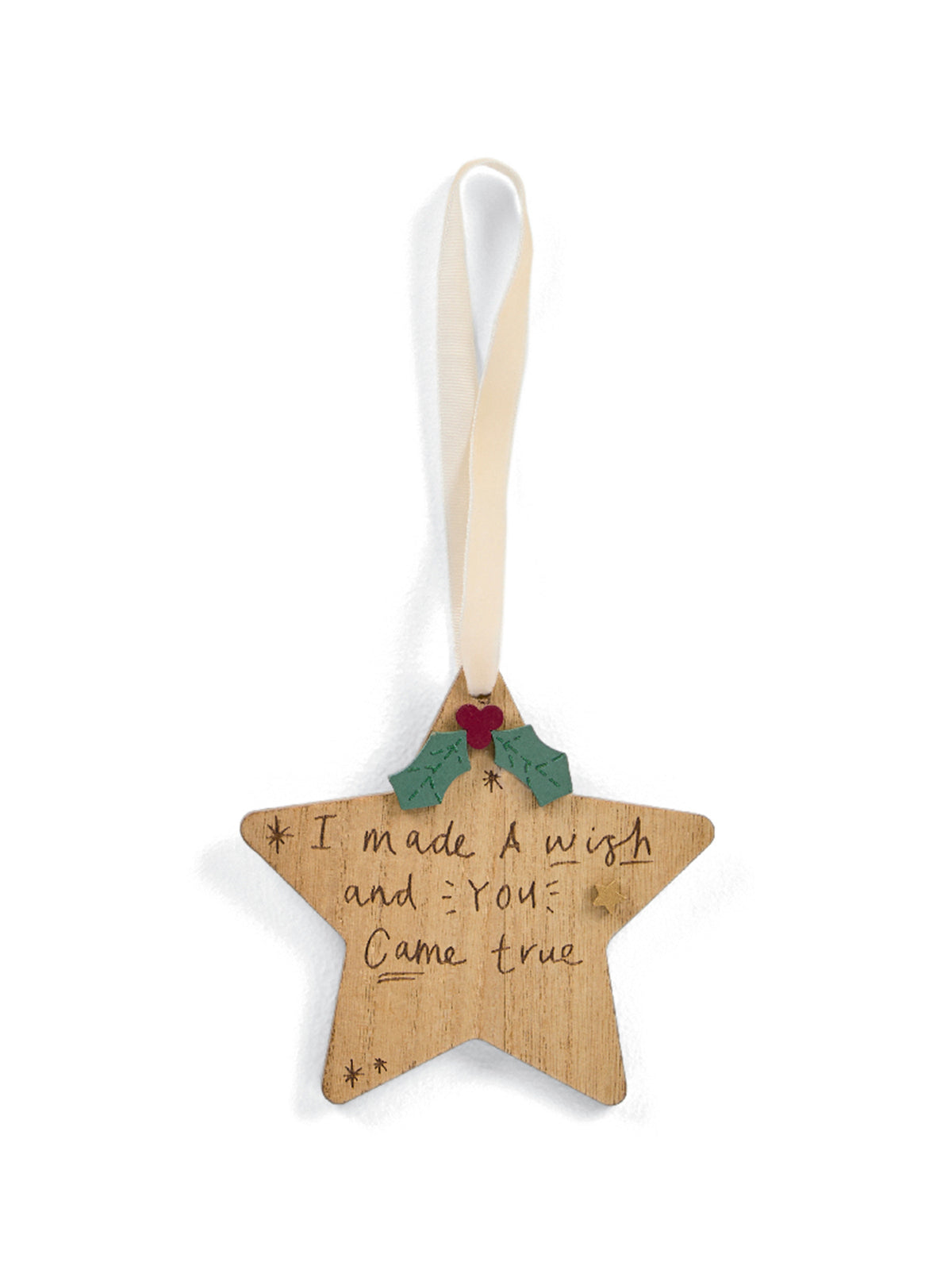 Wish 2026 Hanging Christmas Decoration - Natural