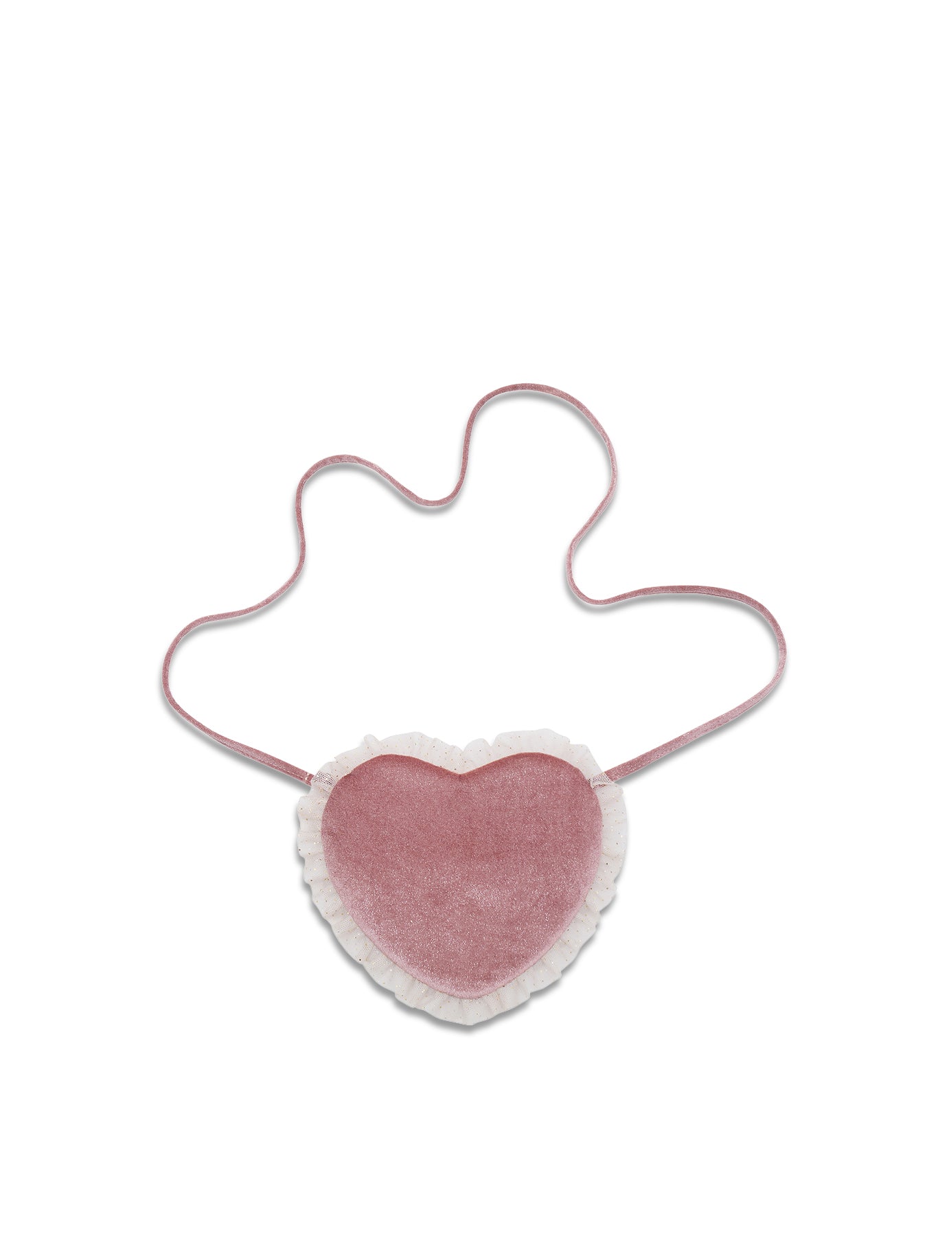 Kids Tulle Velvet Heart Bag Pink