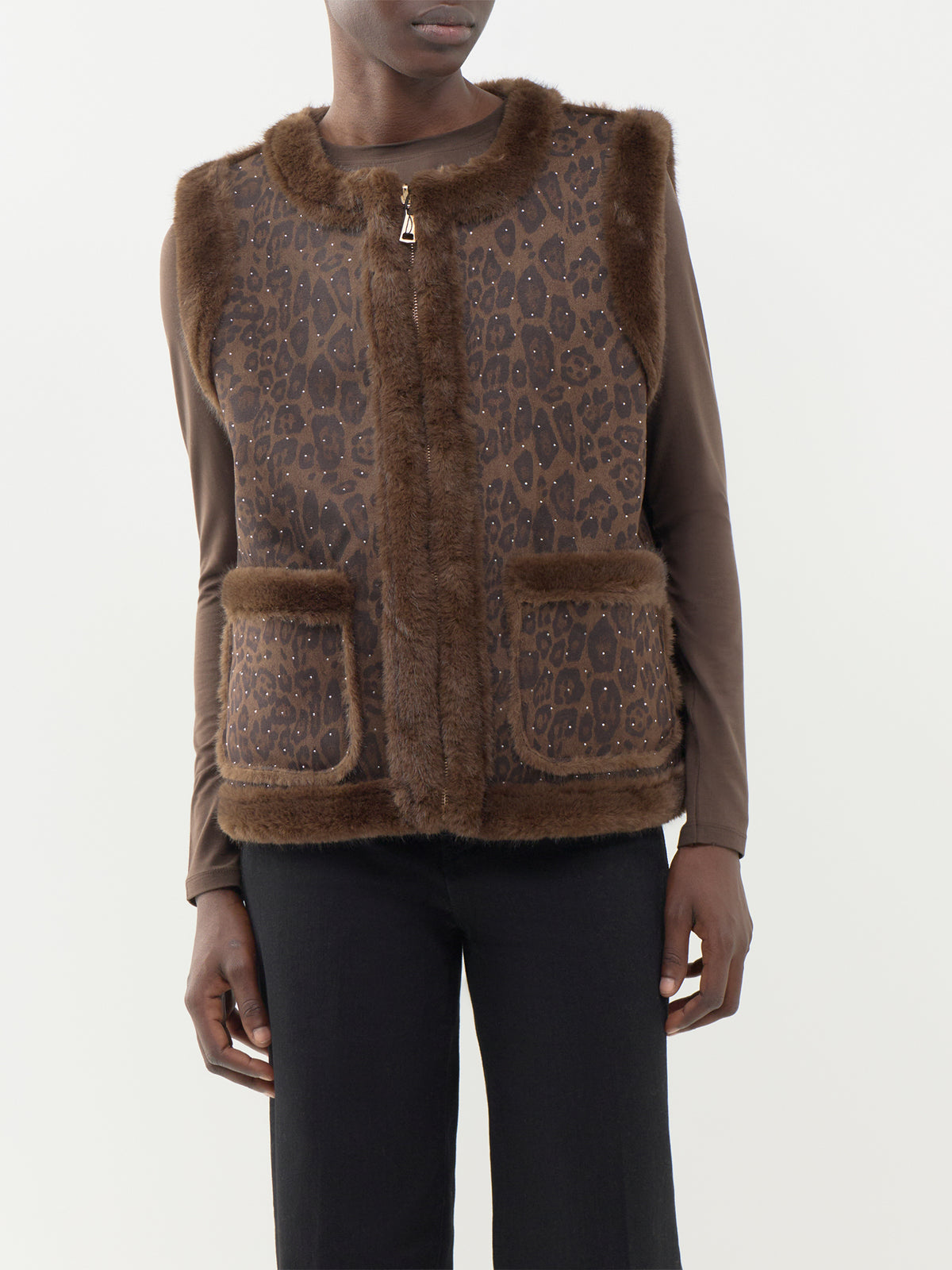 Reversible Faux Fur Leopard Gilet