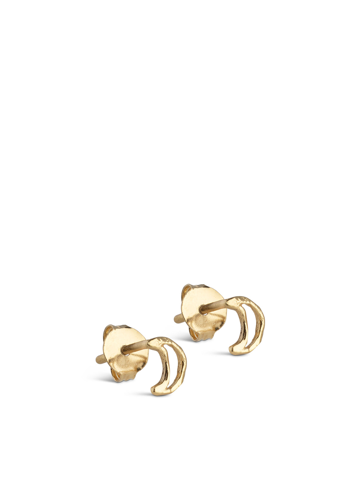 18kt Gold-Plated Organic Moon Stud Earrings