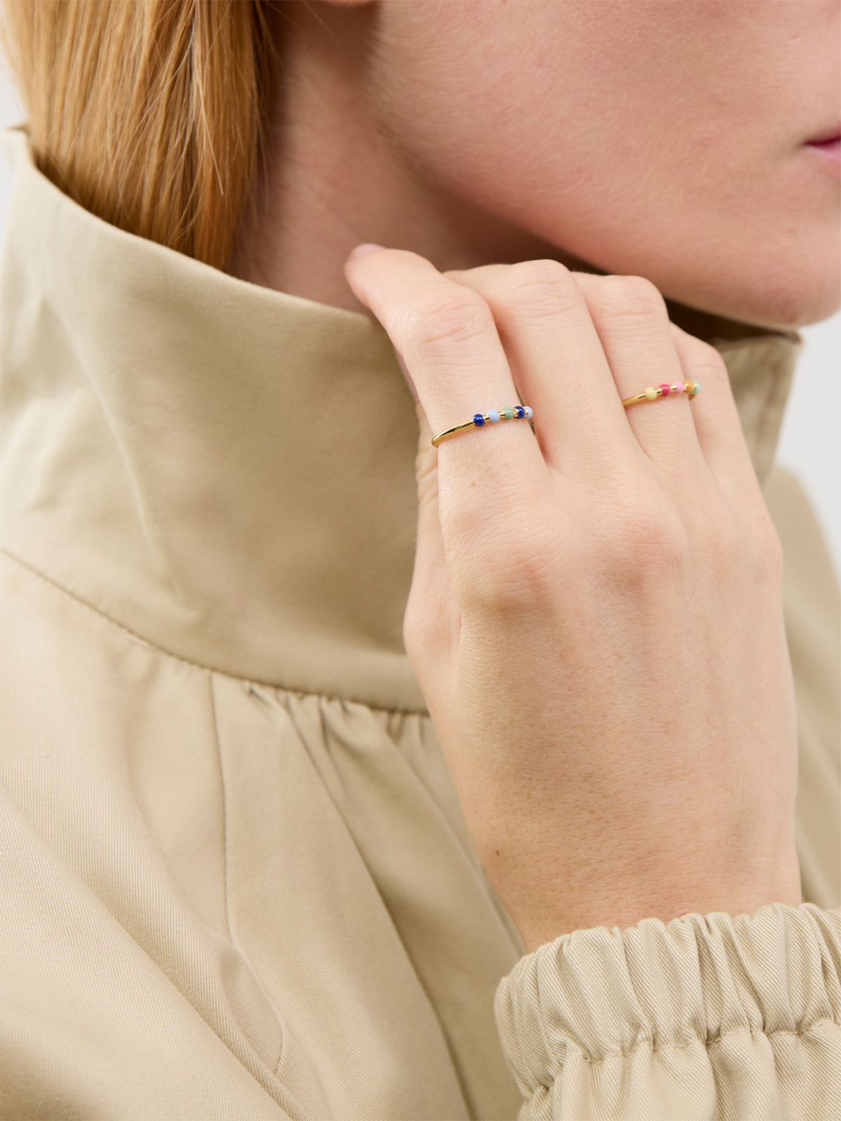 18kt Gold-Plated Lola Earthtone Adjustable Ring