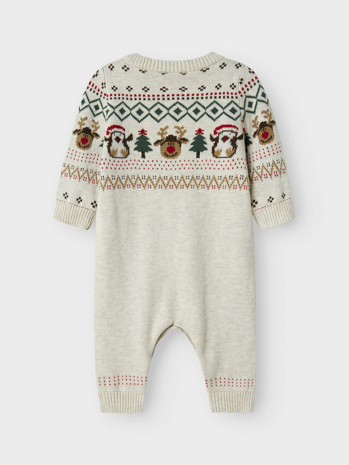 Baby Ralko Organic Cotton Long-Sleeved Knitted All-In-One - Peyote Melange