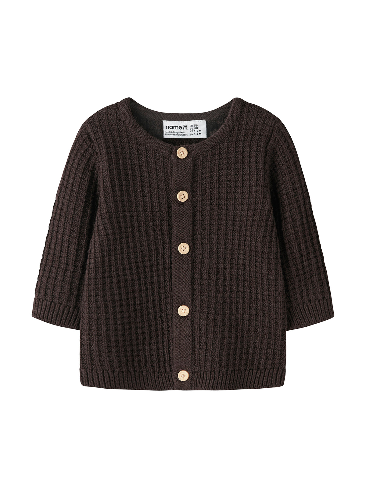 Baby Olivar Organic Cotton Knitted Cardigan - Chocolate Plum