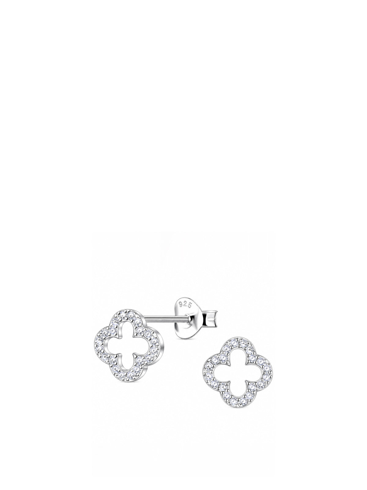Silver Clover Stud Earrings