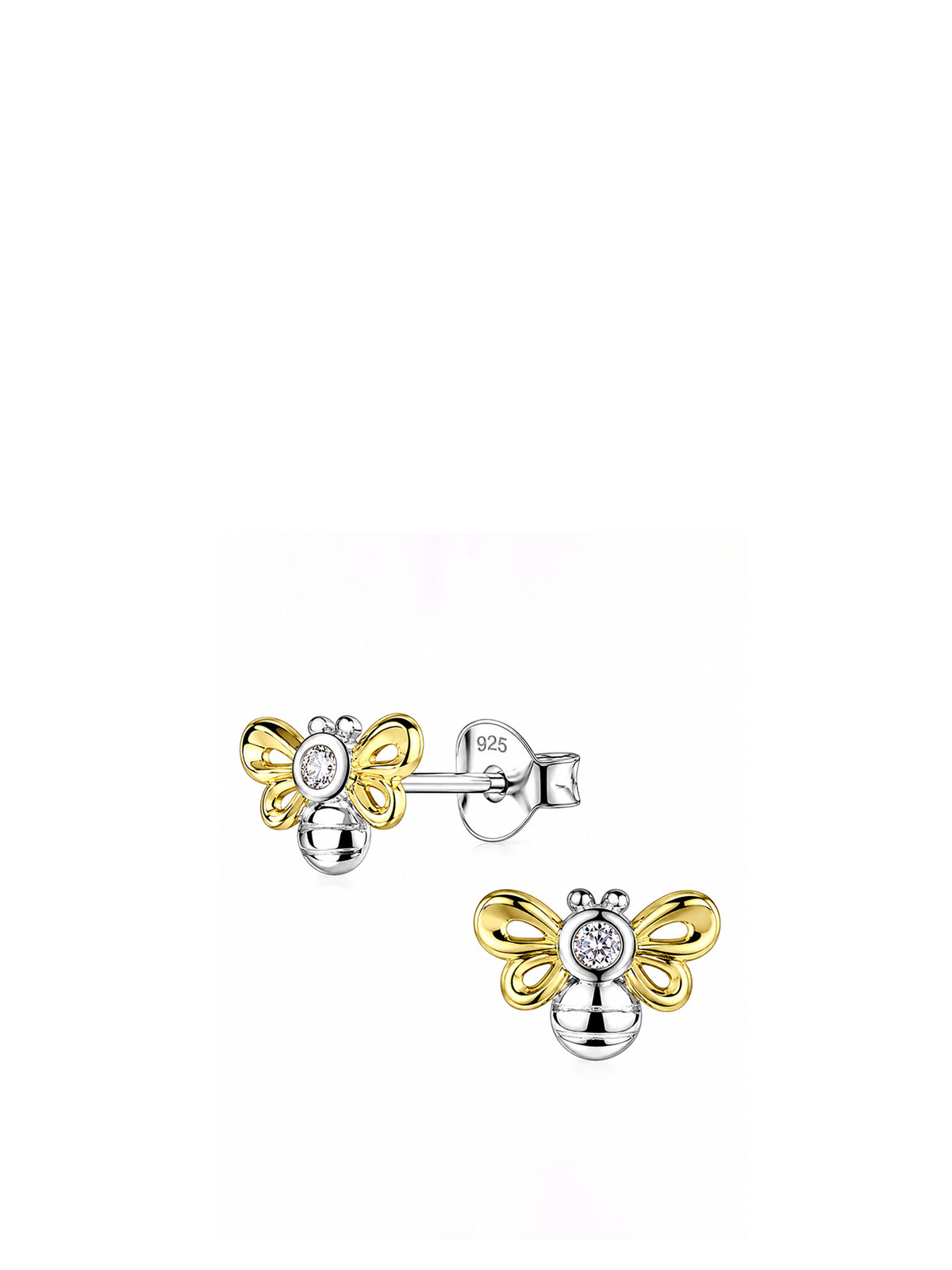 Gold-Plated Sterling Silver Bee Stud Earrings