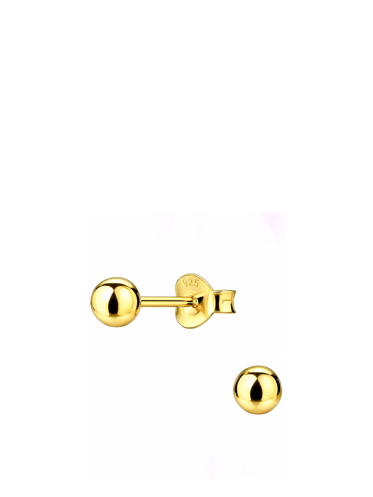 Gold-Plated Sterling Silver Ball Stud Earrings