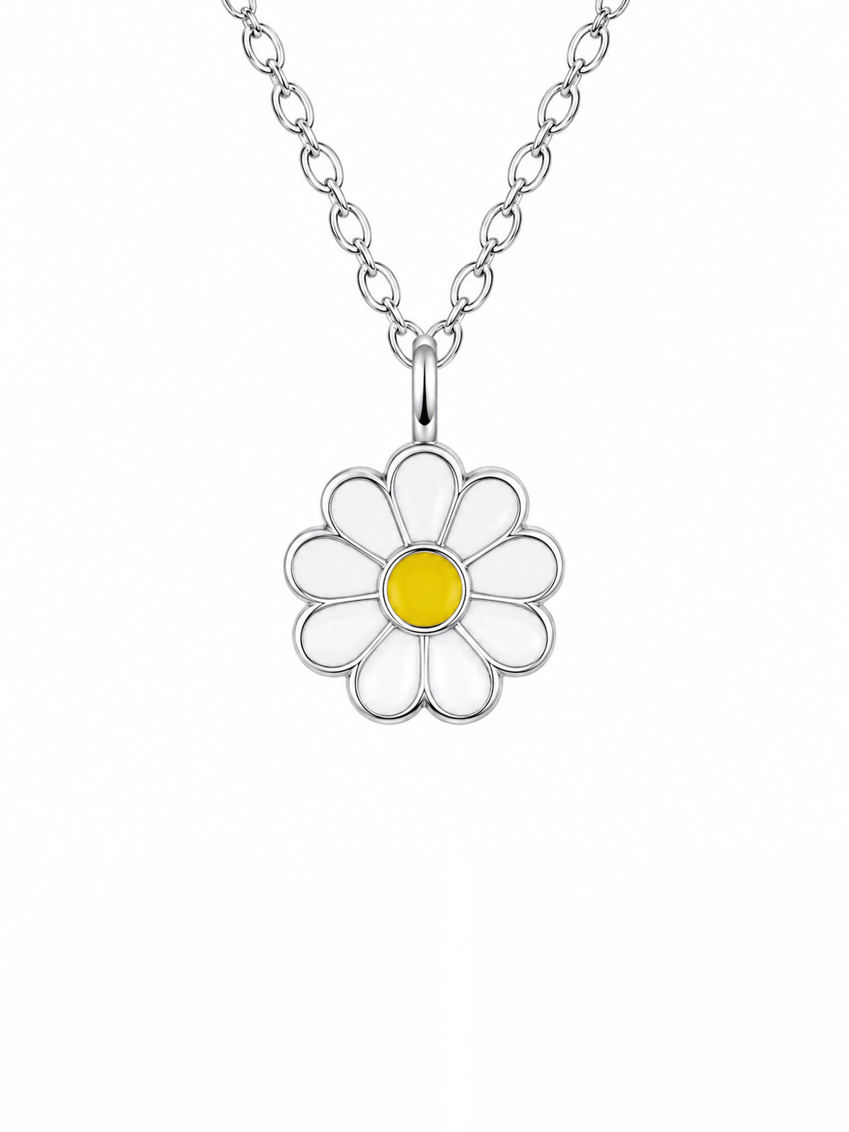 Sterling Silver Daisy Flower Necklace
