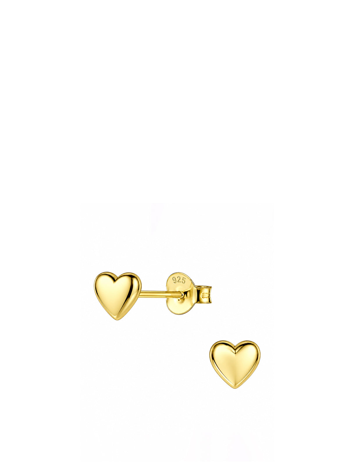 Gold-Plated Sterling Silver Heart Stud Earrings