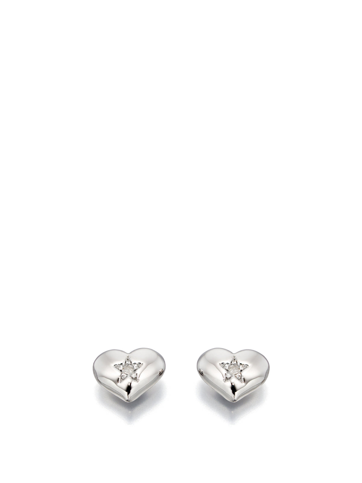 Kids Suri Diamond Heart Stud Earrings