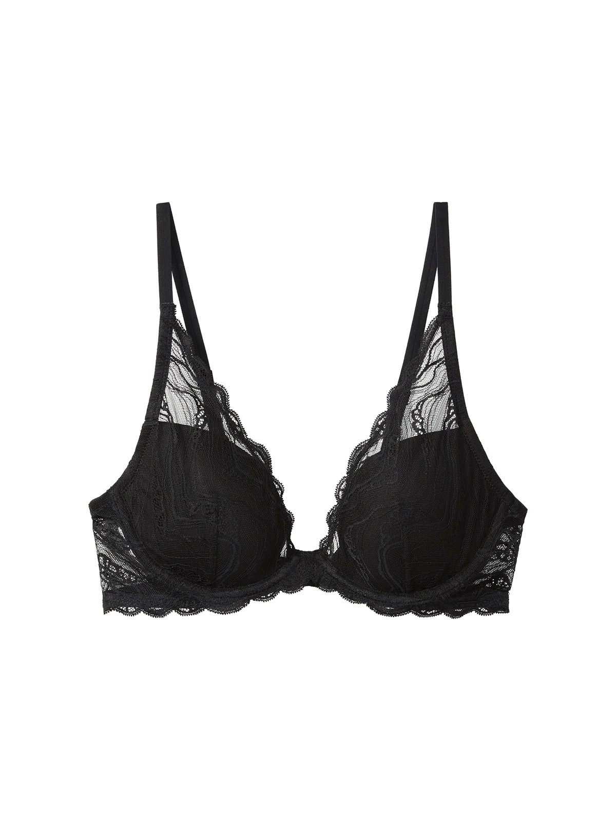 Sensual Stretch Lightly Lined Plunge Bra - Black