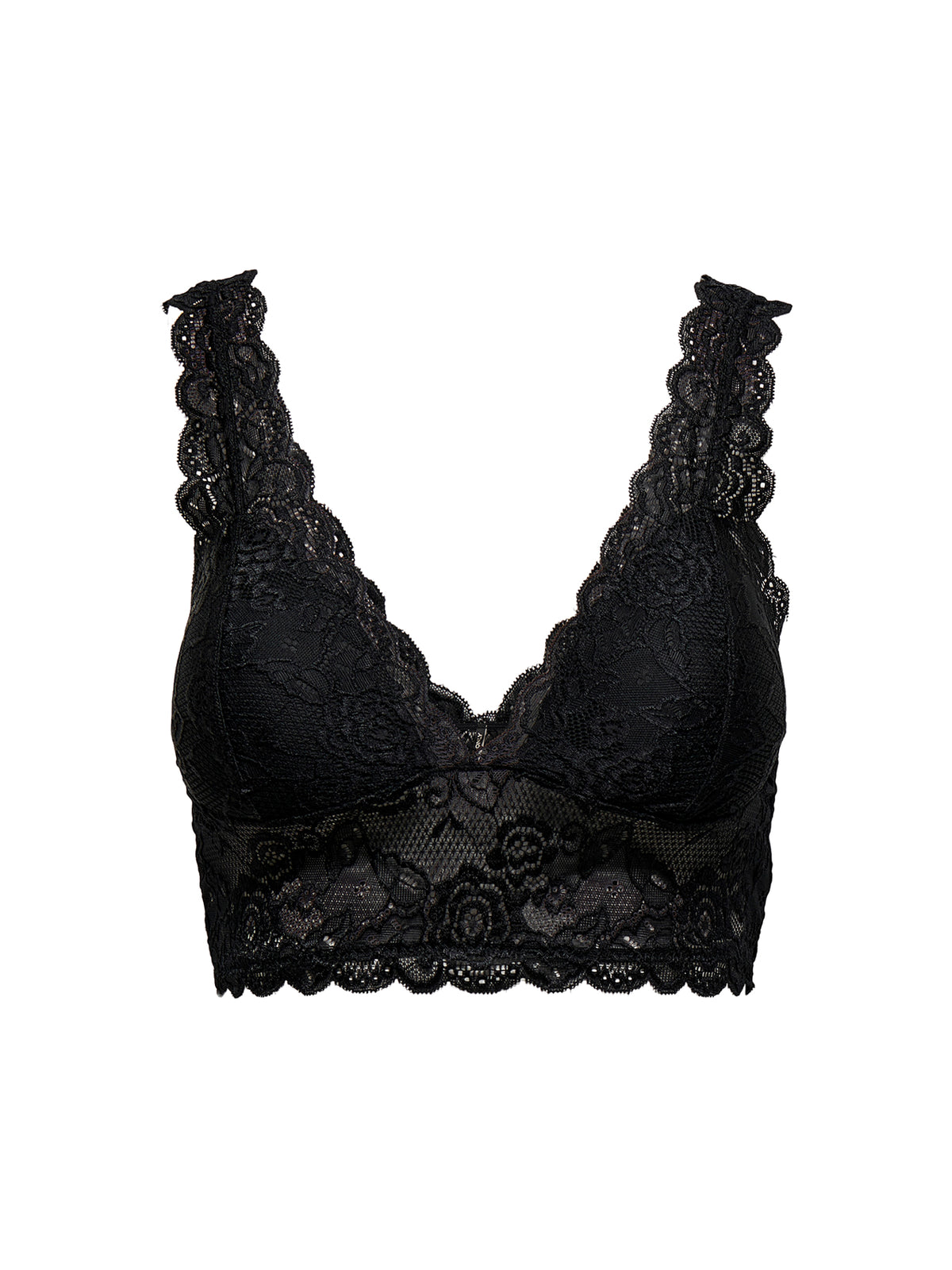 Chloe Lace Padded Bralette - Black