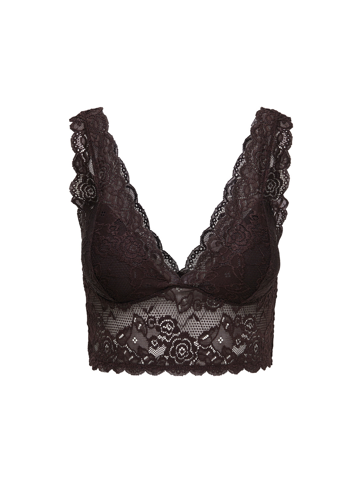 Chloe Lace Padded Bralette - Black Coffee