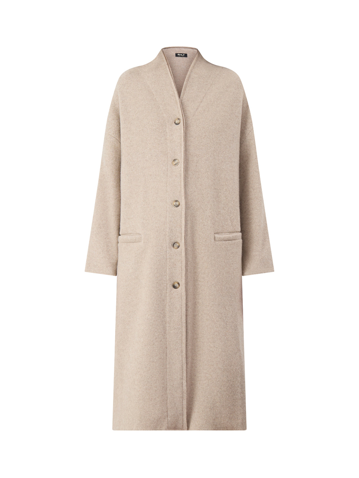 Wool Blend Long Coat - Camel