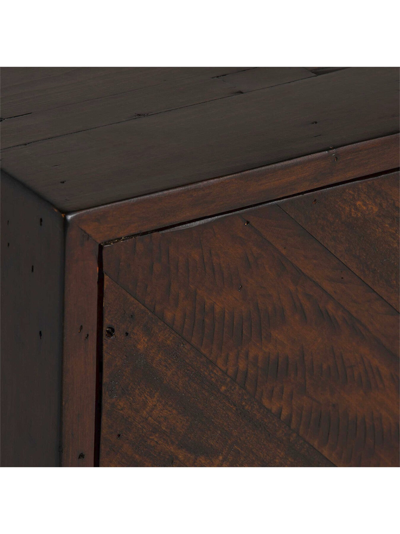 Elon Dark Herringbone Reclaimed Wood 3 Door Side