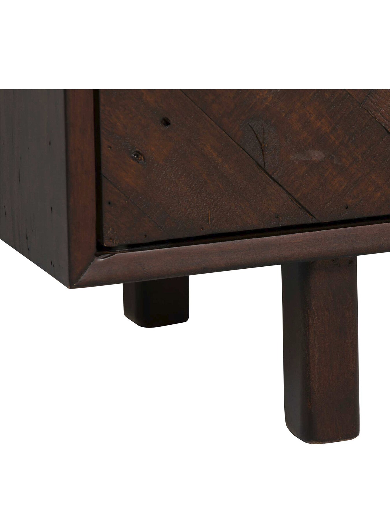 Elon Dark Herringbone Reclaimed Wood 3 Door Side