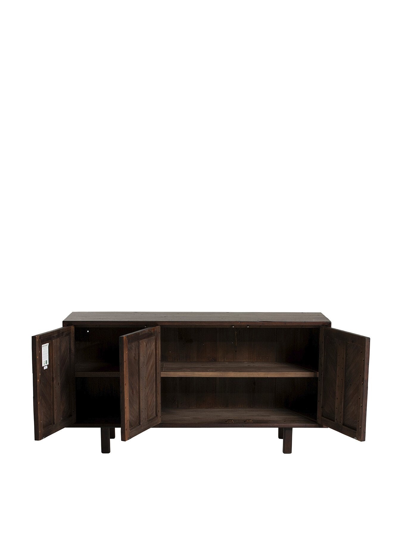 Elon Dark Herringbone Reclaimed Wood 3 Door Side