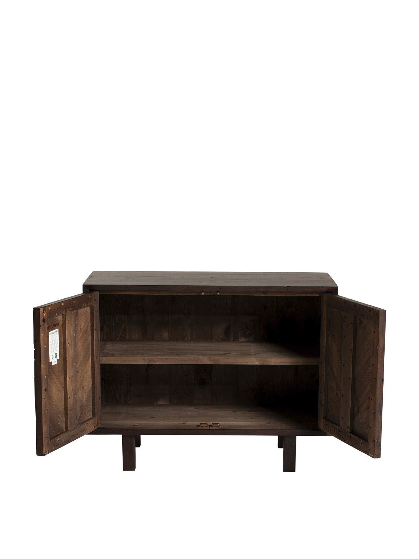 Elon Dark Herringbone Reclaimed Wood 2 Door Side