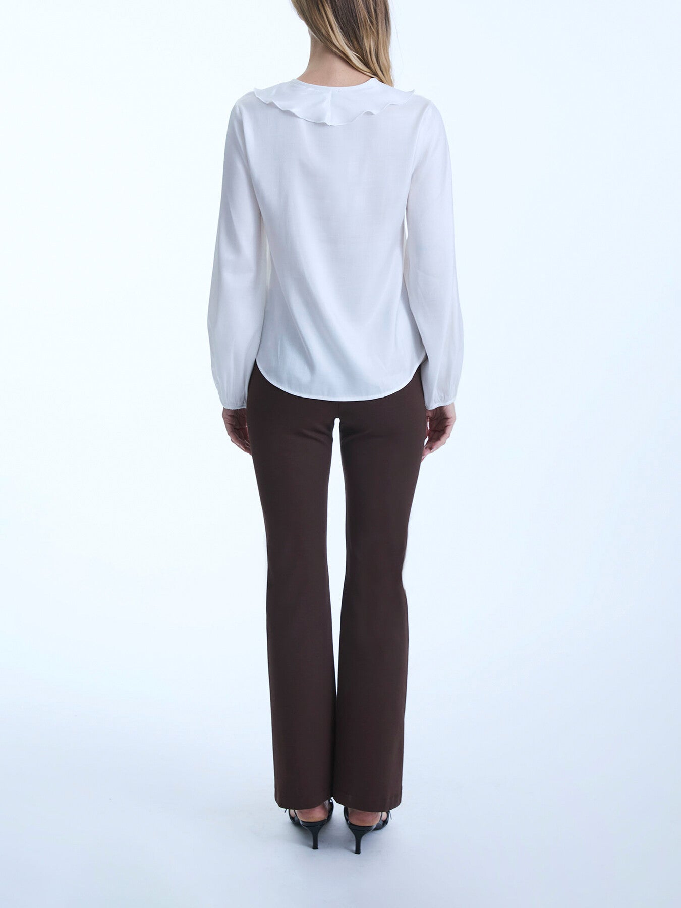 Ruffled V-neck Blouse