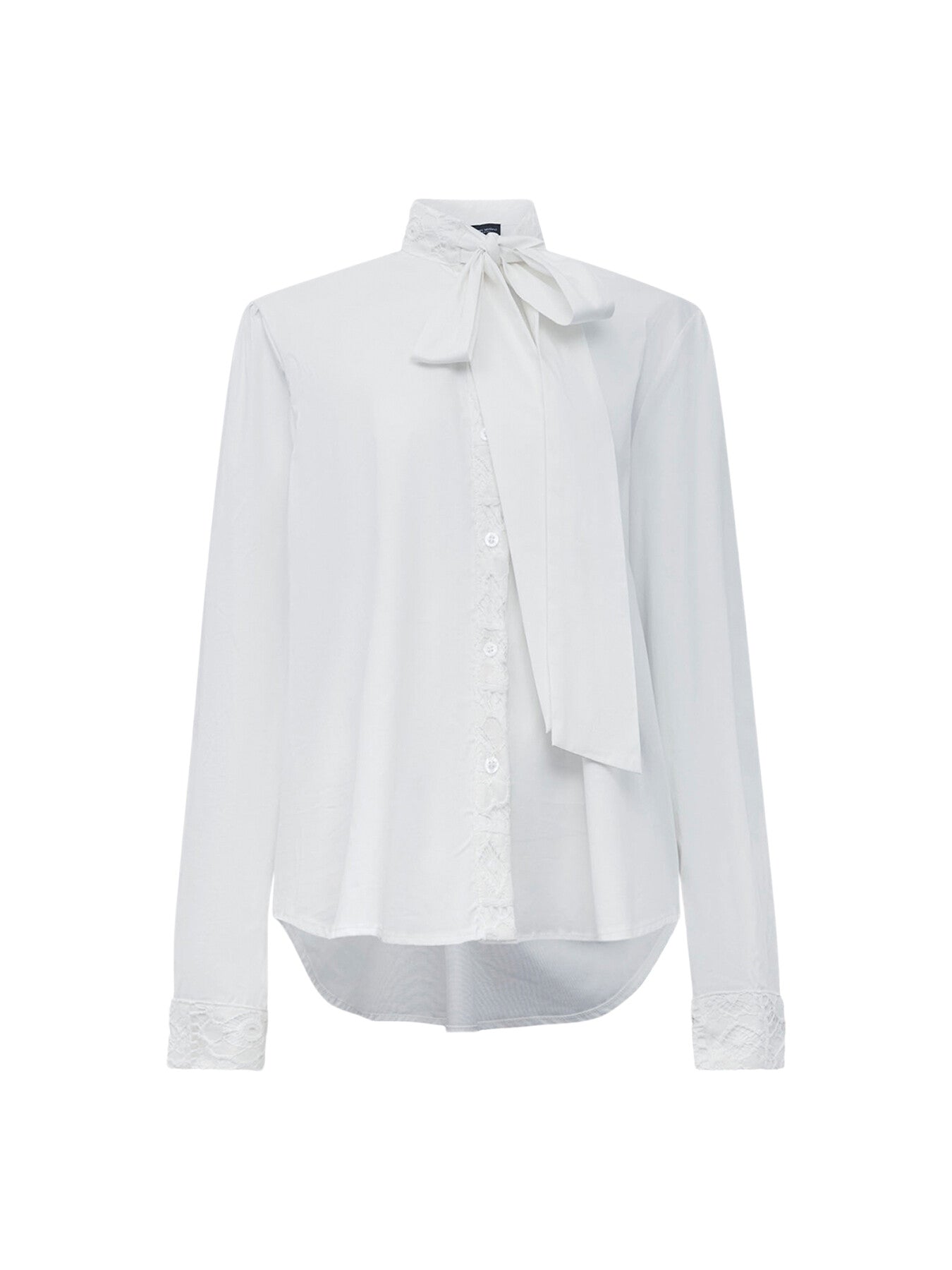 Crochet Tie Neck Shirt