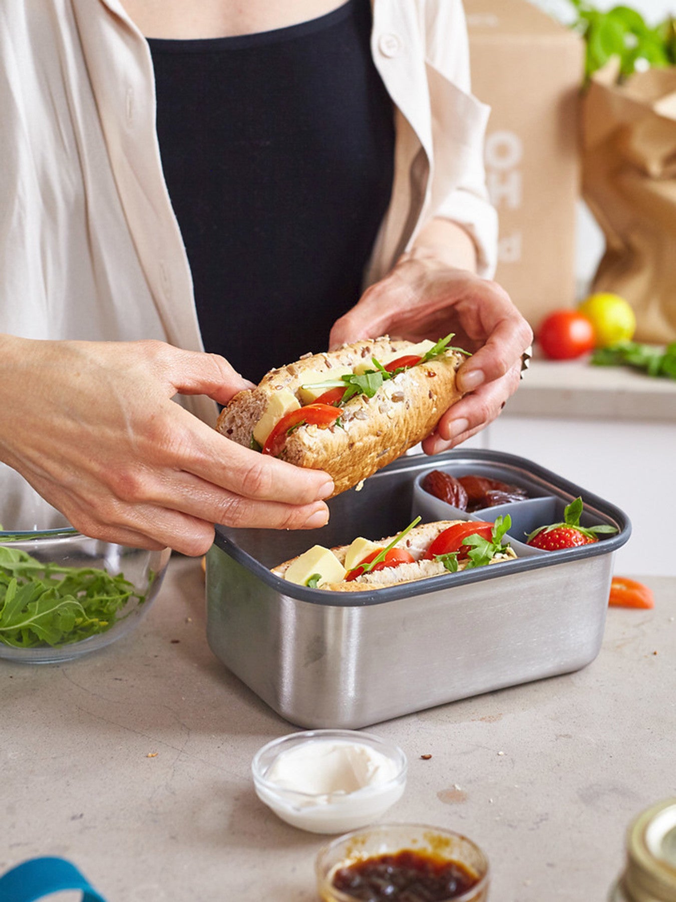 Large Stainless Steel Sandwich Box