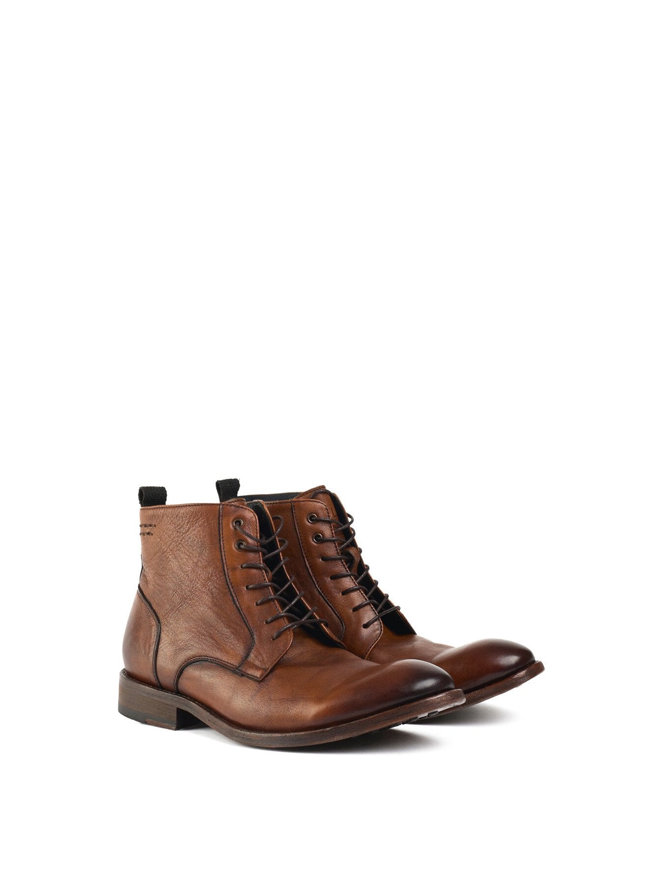 Bolt Leather Ankle Boots Brown