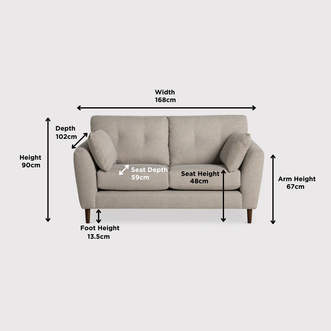 Neutral Benton Fabric Medium 2 Seater Sofa