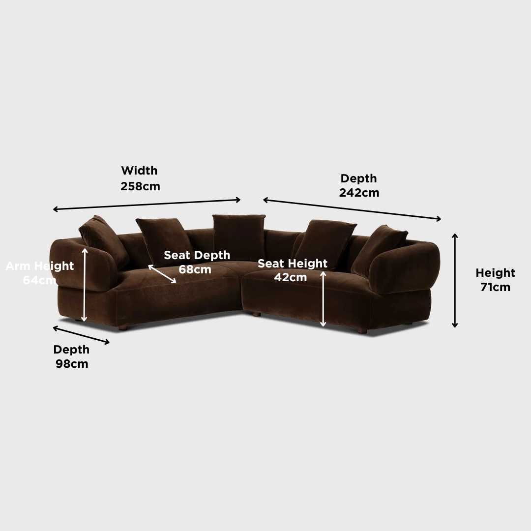 Brown Blume Brown Fabric Corner Sofa